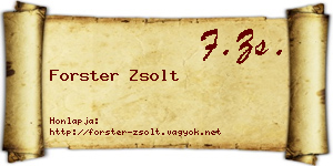 Forster Zsolt névjegykártya